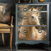 Majestueuze Witte Eenhoorn Winter Fantasy Snowy Fo Tissuepapier