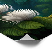 Majestueuze witte en blauwe pauw in bos poster (Hoek)