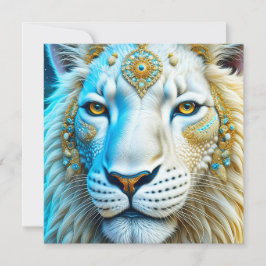 Majestueuze witte en gouden leeuw