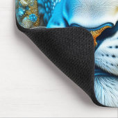 Majestueuze witte en gouden leeuw muismat (Hoek)