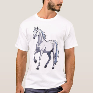 Majestueuze witte hengst - een symbool van vrijhei t-shirt
