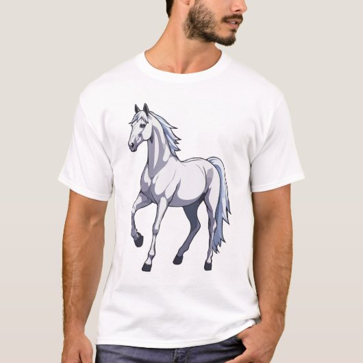 Majestueuze witte hengst - een symbool van vrijhei t-shirt (Voorkant)