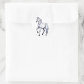 Majestueuze witte hengst - sierlijk paard ronde sticker (Tas)