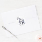 Majestueuze witte hengst - sierlijk paard ronde sticker (Envelop)