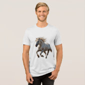 majestueuze witte hengst Tri-Blend shirt (Voorkant volledig)