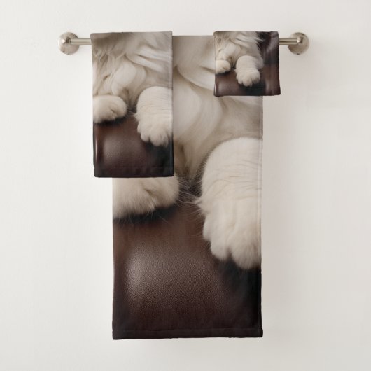 Majestueuze witte kat bad handdoek (Insitu)