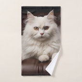 Majestueuze witte kat bad handdoek (Handdoek)