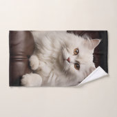 Majestueuze witte kat bad handdoek (Handdoek)