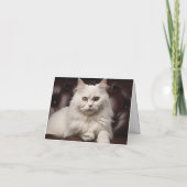 Majestueuze witte kat bedankkaart (Achterkant)