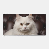 Majestueuze witte kat bureaumat (Voorkant)