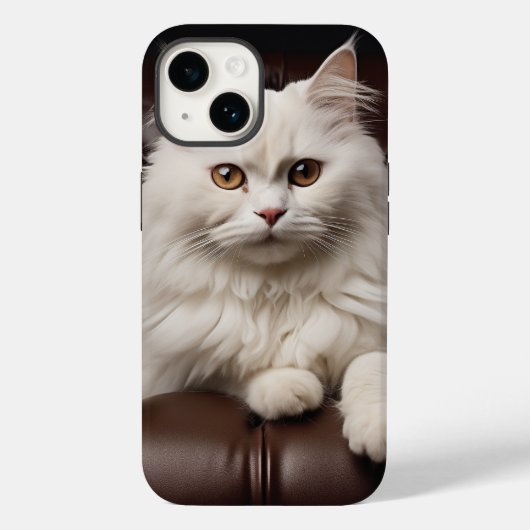Majestueuze witte kat Case-Mate iPhone case (Achterkant)