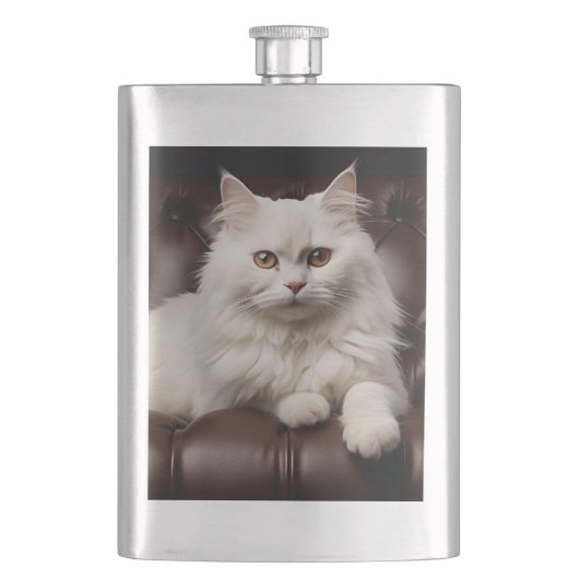 Majestueuze witte kat flacon (Voorkant)