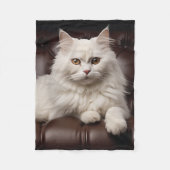 Majestueuze witte kat fleece deken (Voorkant)