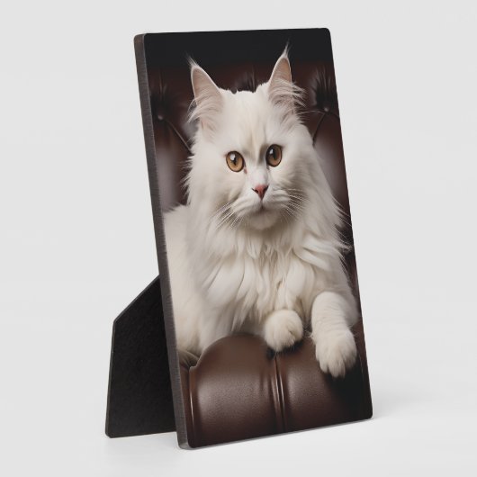 Majestueuze witte kat fotoplaat (Zijkant)