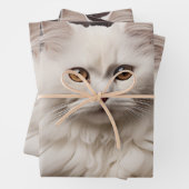 Majestueuze witte kat inpakpapier vel (In situ)