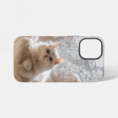 Majestueuze witte kat iPhone hoesje (Achterkant horizontaal)