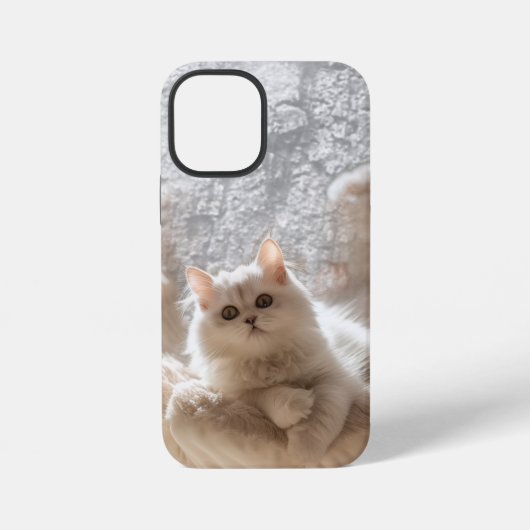 Majestueuze witte kat iPhone hoesje (Achterkant)