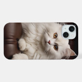 Majestueuze witte kat iPhone hoesje (Achterkant horizontaal)