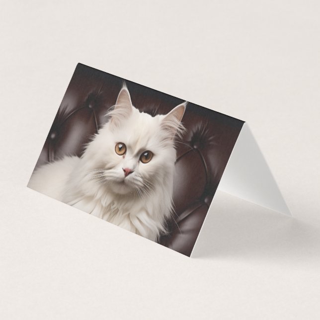 Majestueuze witte kat kaart (Voorkant)