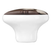 Majestueuze witte kat keramische knop (Zijkant)