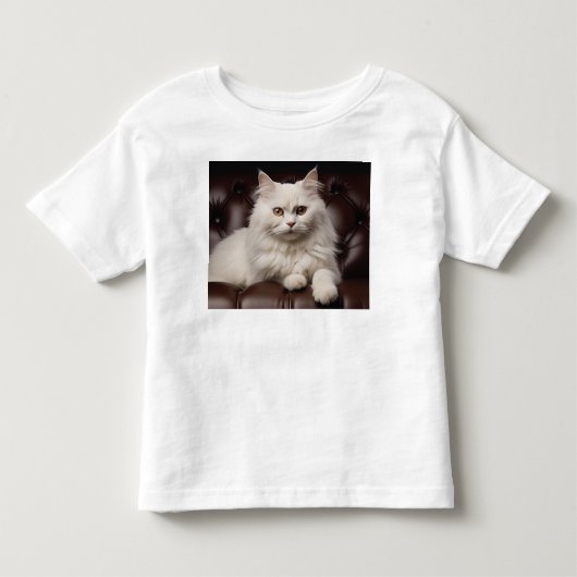 Majestueuze witte kat kinder shirts (Voorkant)