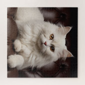 Majestueuze witte kat legpuzzel (Horizontaal)
