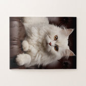 Majestueuze witte kat legpuzzel (Horizontaal)