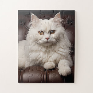 Majestueuze witte kat legpuzzel