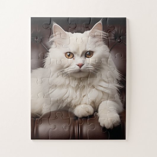 Majestueuze witte kat legpuzzel (Verticaal)