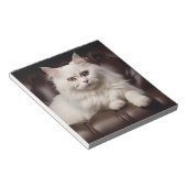 Majestueuze witte kat notitieblok (Schuin)