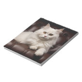 Majestueuze witte kat notitieblok (Linkerzijde)