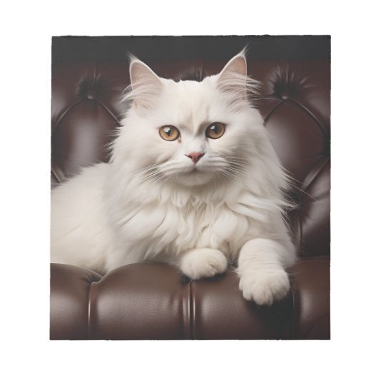 Majestueuze witte kat notitieblok (Voorkant)