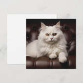 Majestueuze witte kat notitiekaartje (Voorkant / Achterkant)
