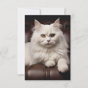 Majestueuze witte kat notitiekaartje