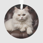 Majestueuze witte kat ornament (achterkant)