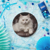 Majestueuze witte kat papieren bordje (Feest)