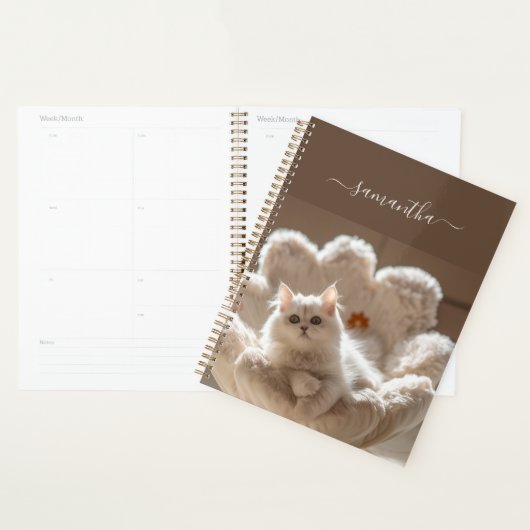 Majestueuze witte kat planner (Display)