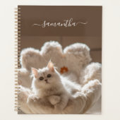 Majestueuze witte kat planner (Voorkant)