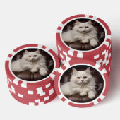Majestueuze witte kat poker chips (Opstapeling)