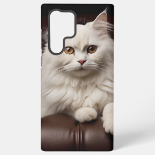 Majestueuze witte kat samsung galaxy hoesje