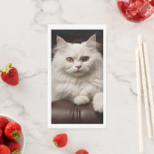 Majestueuze witte kat servet (Insitu)