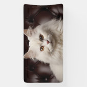 Majestueuze witte kat spandoek (Verticaal)
