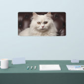 Majestueuze witte kat spandoek (Beurs)