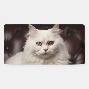 Majestueuze witte kat spandoek