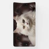 Majestueuze witte kat spandoek (Verticaal)