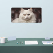 Majestueuze witte kat spandoek (Beurs)