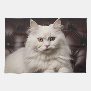 Majestueuze witte kat theedoek