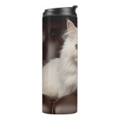 Majestueuze witte kat thermosbeker (Gedraaid links)