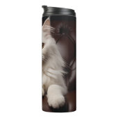 Majestueuze witte kat thermosbeker (Geroteerd rechts)