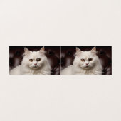 Majestueuze witte kat visitekaartje (Buitenkant ongevouwen)